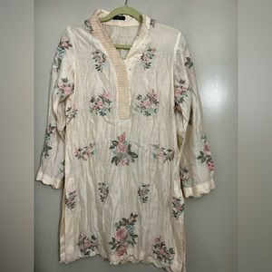 Pakistani kurta/desi clothes/Indian party wear/ floral shirt/eid